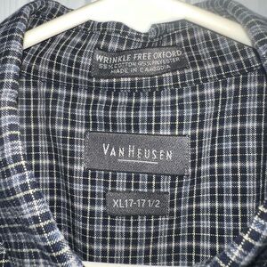 Van Heusen Navy Plaid Oxford Shirt